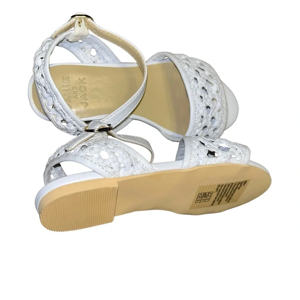 New Janie and Jack white woven sandals girls size 9